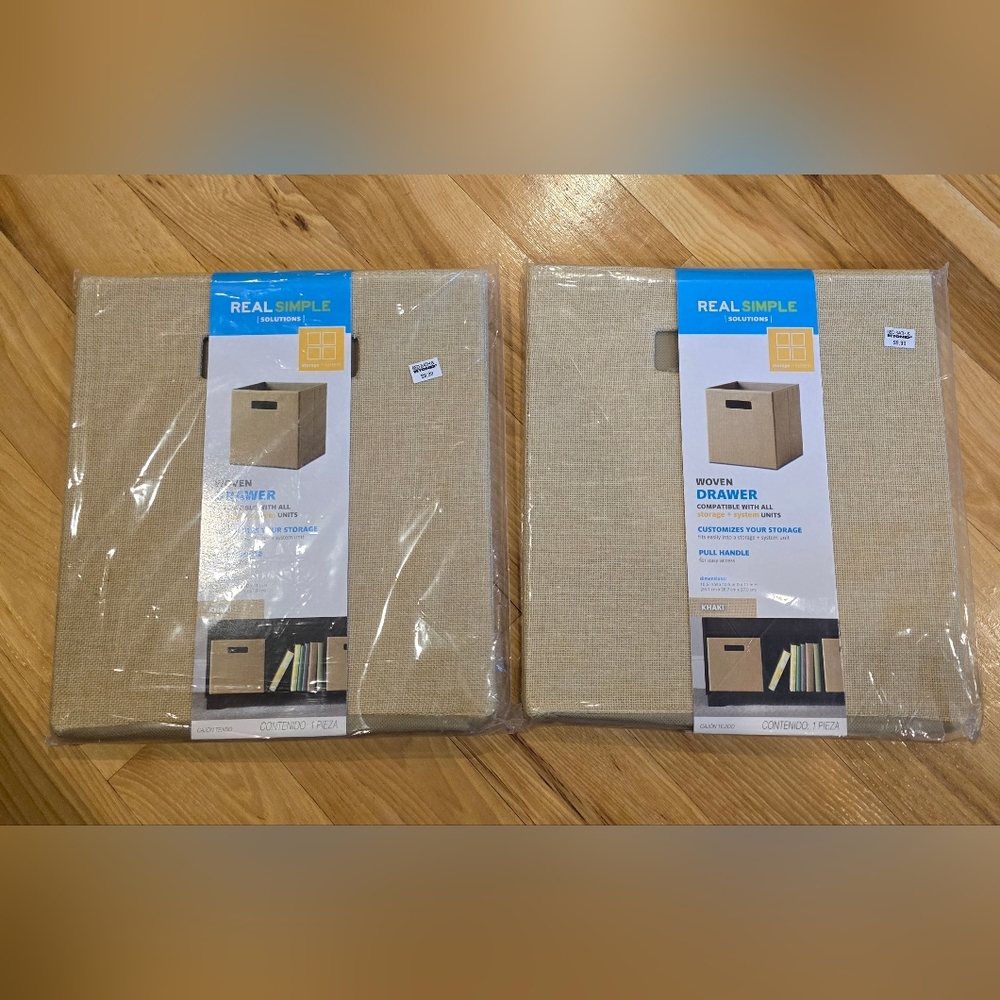 2 Real Simple foldable storage woven drawers
